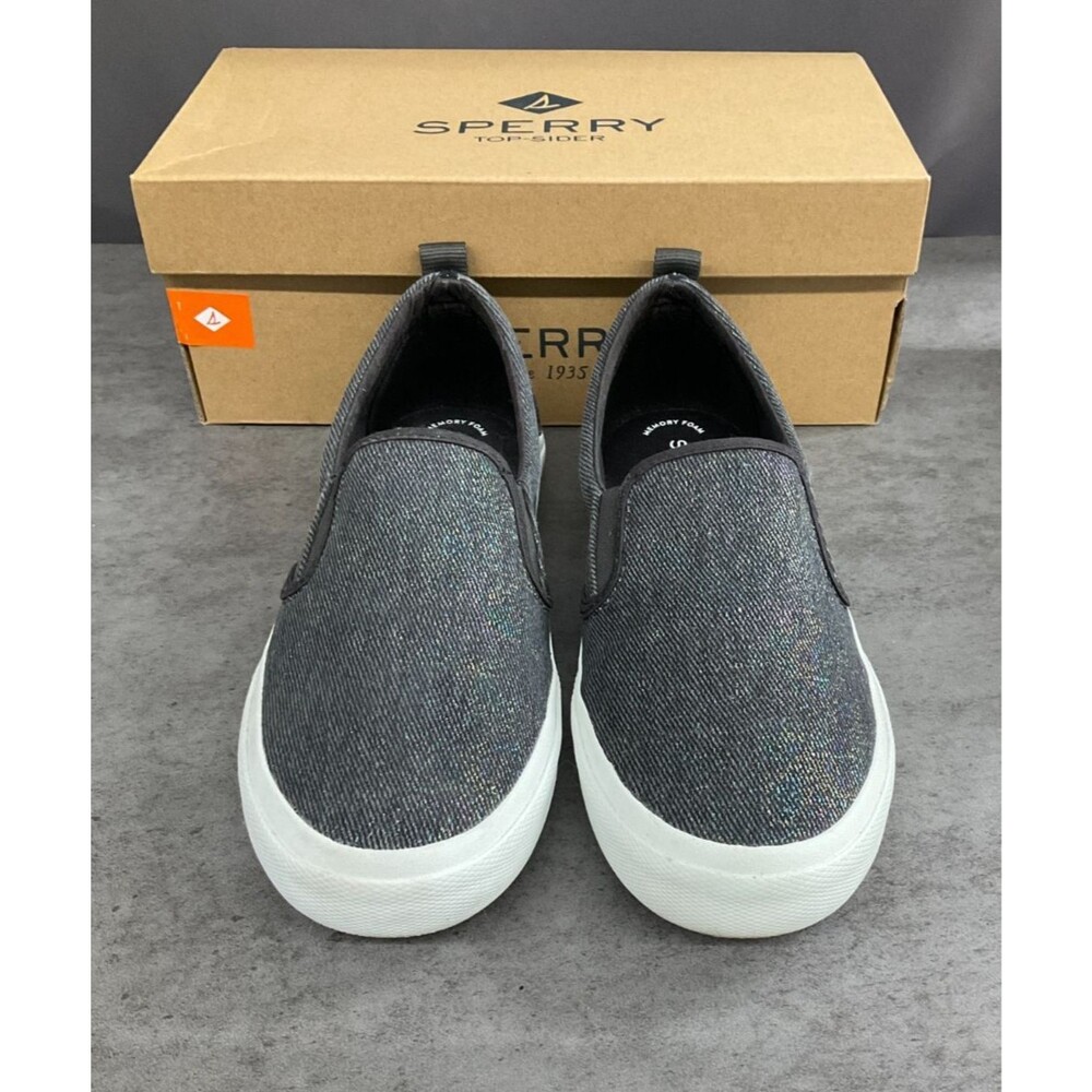 Sperry Pier Wave Sparkle black womens size 11M